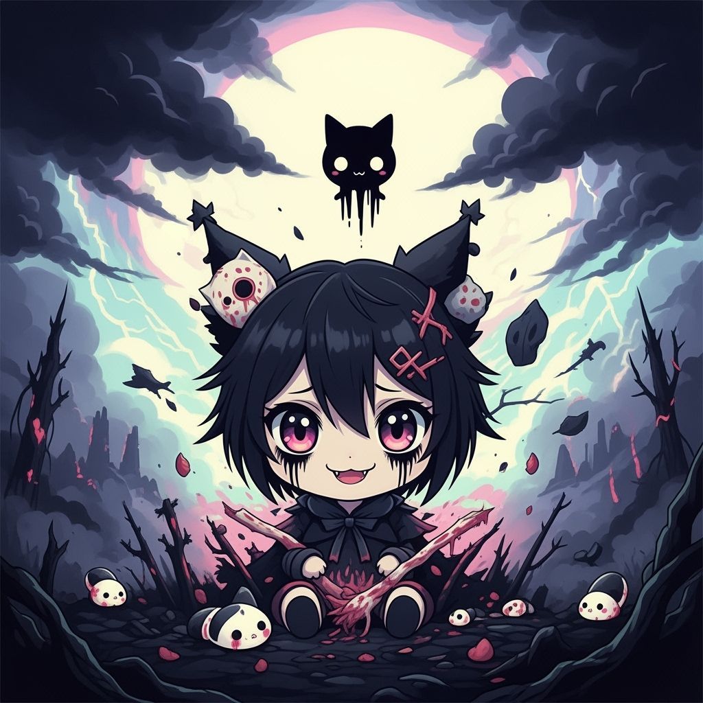 Grimdark Meets Kawaii: A Fusion Art Style