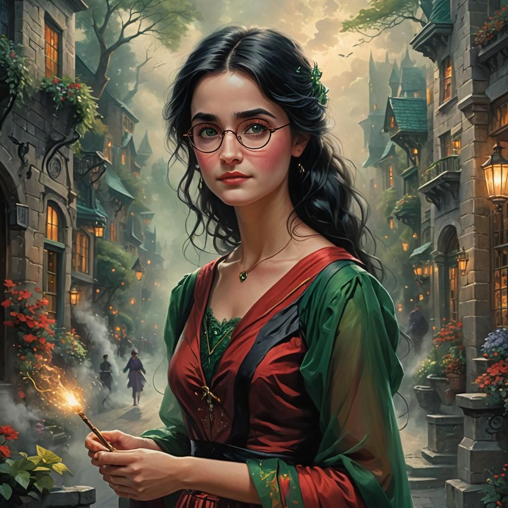 Harry Potter Female Version in Ethereal Fantasy Style