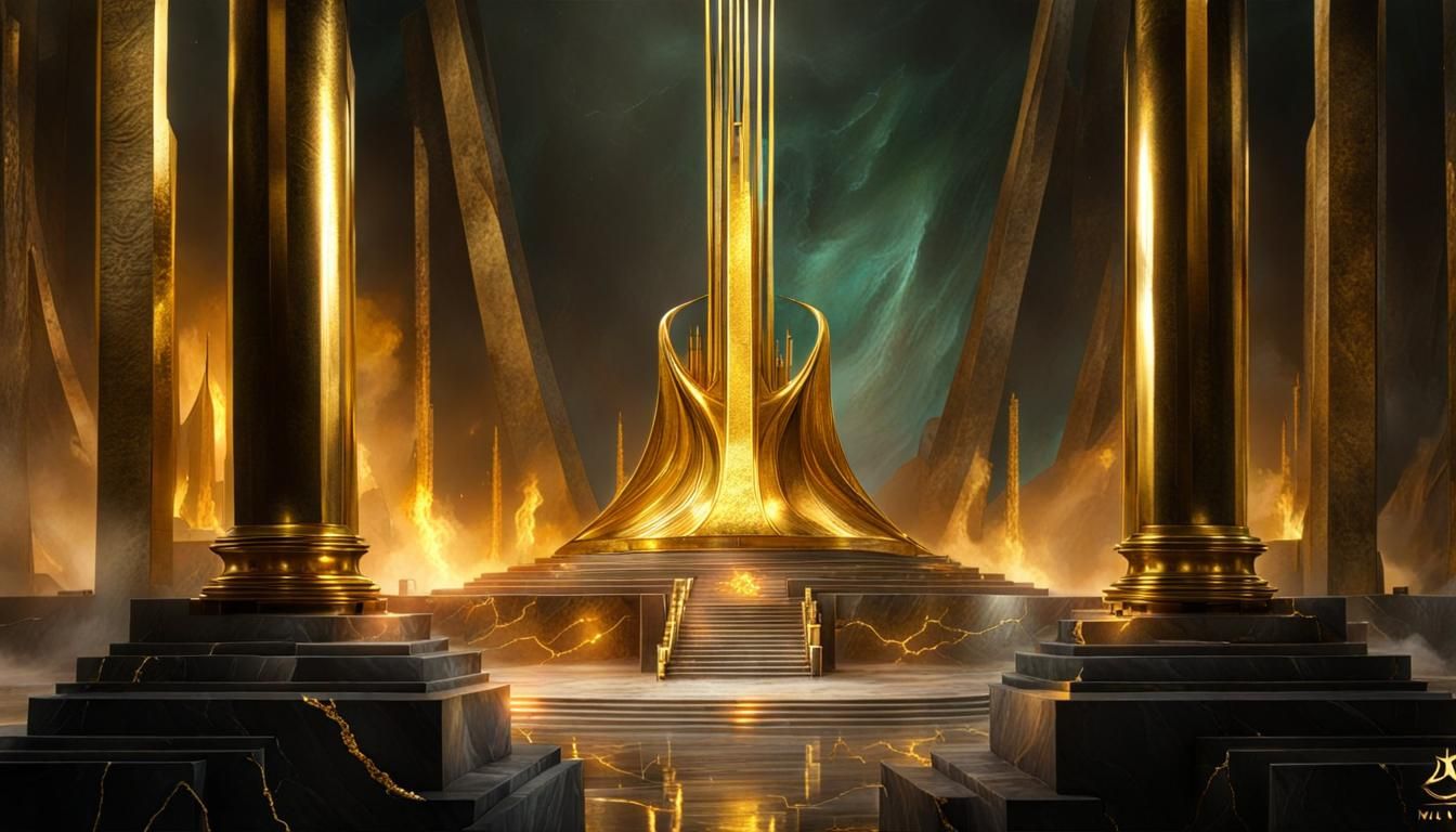 Marble and Gold Temple: Detailed Splash Art