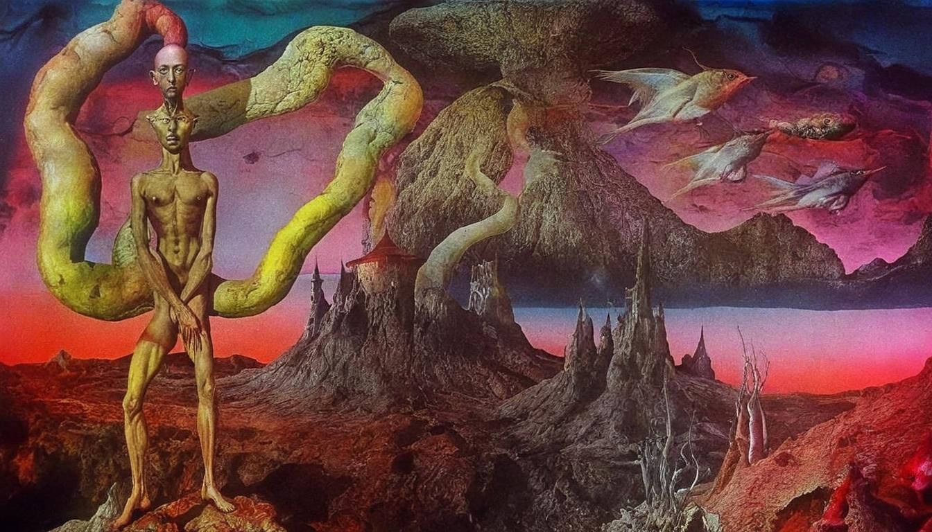 Surreal Mindscape of False Memories in Visionary Art Style