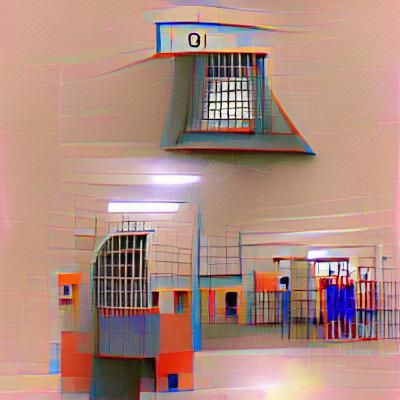 Gloomy Prison Interior: A Study in Confinement