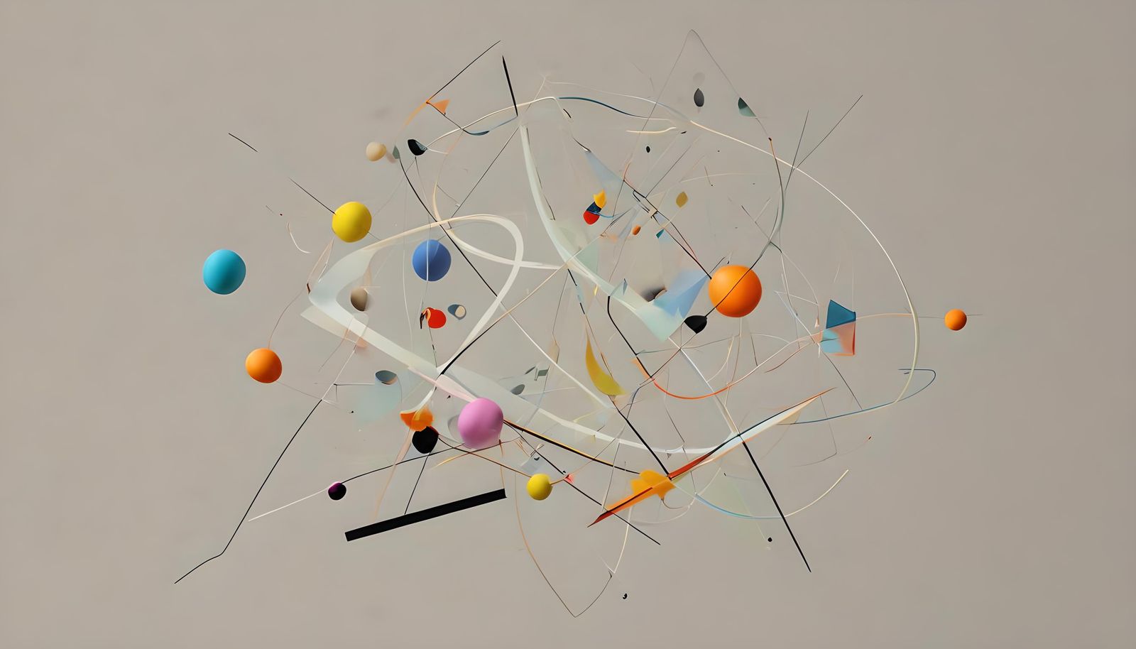 Abstract Geometric Composition in Minimalist CGI Style