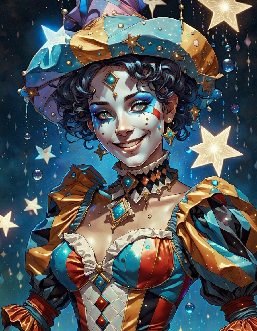 Magical female Harlequin