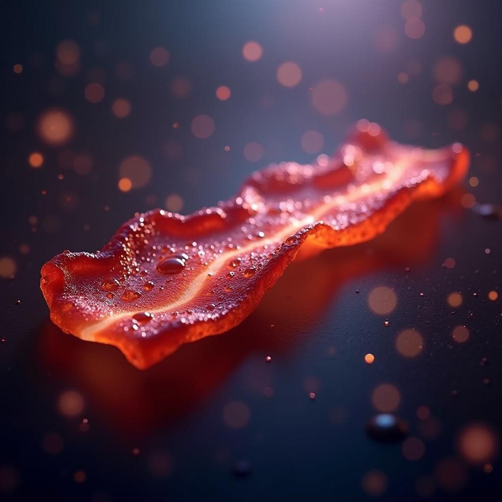 Crispy Bacon Glistening in Dreamlike Setting