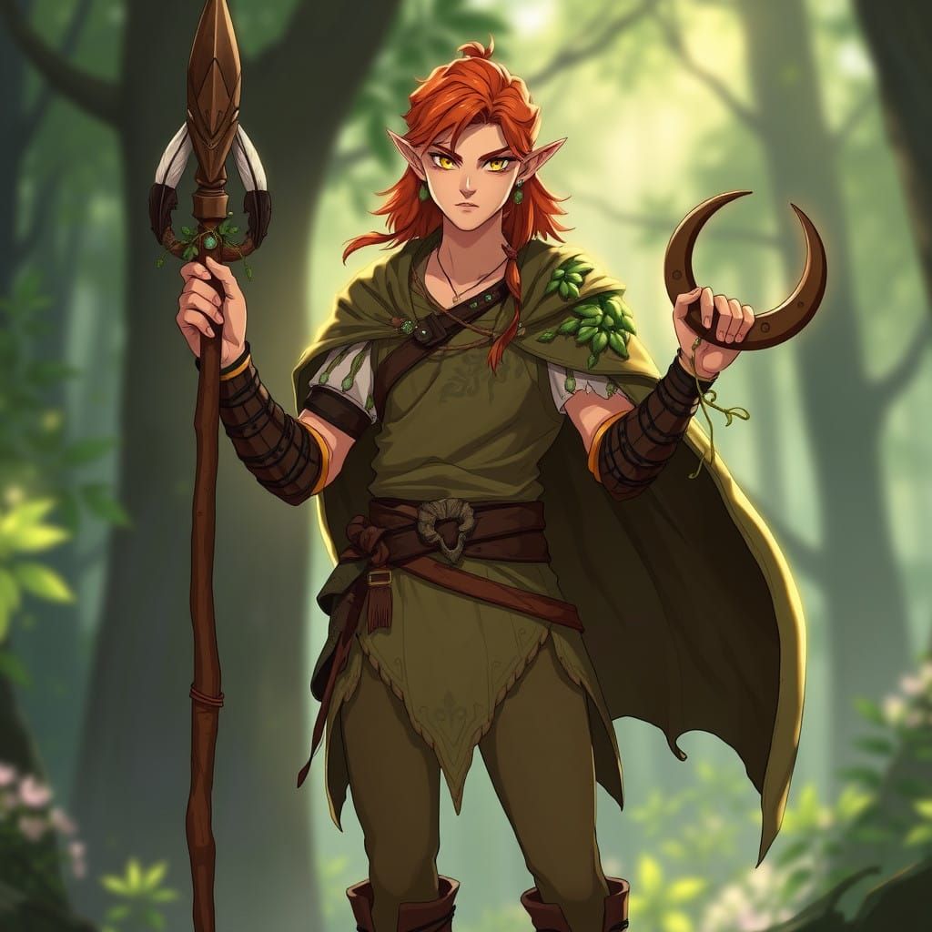 Wood Elf Warrior in Sun-Kissed Attire