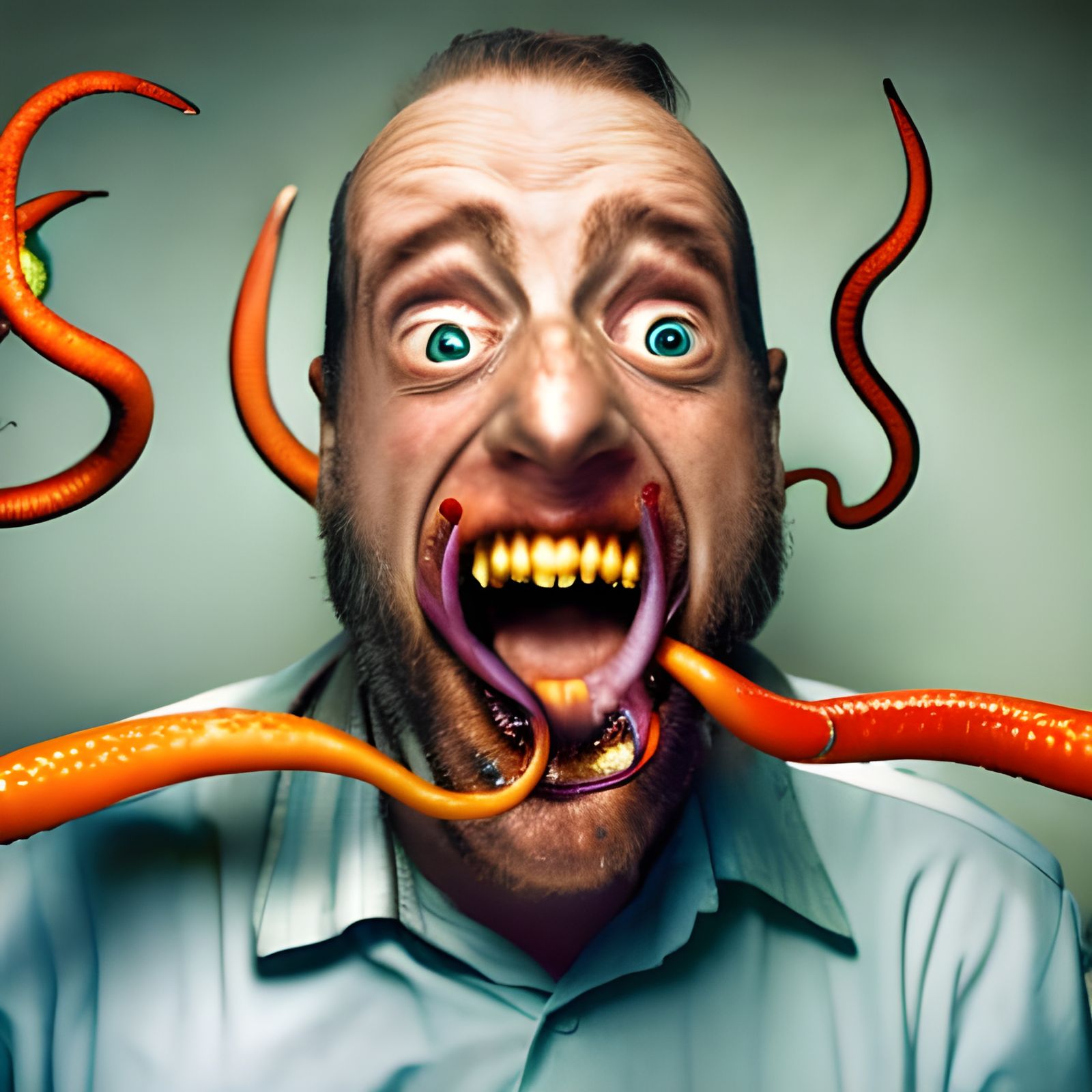 Metal Mouthed Man Screaming at the Tentacles of the Cheese Gods II