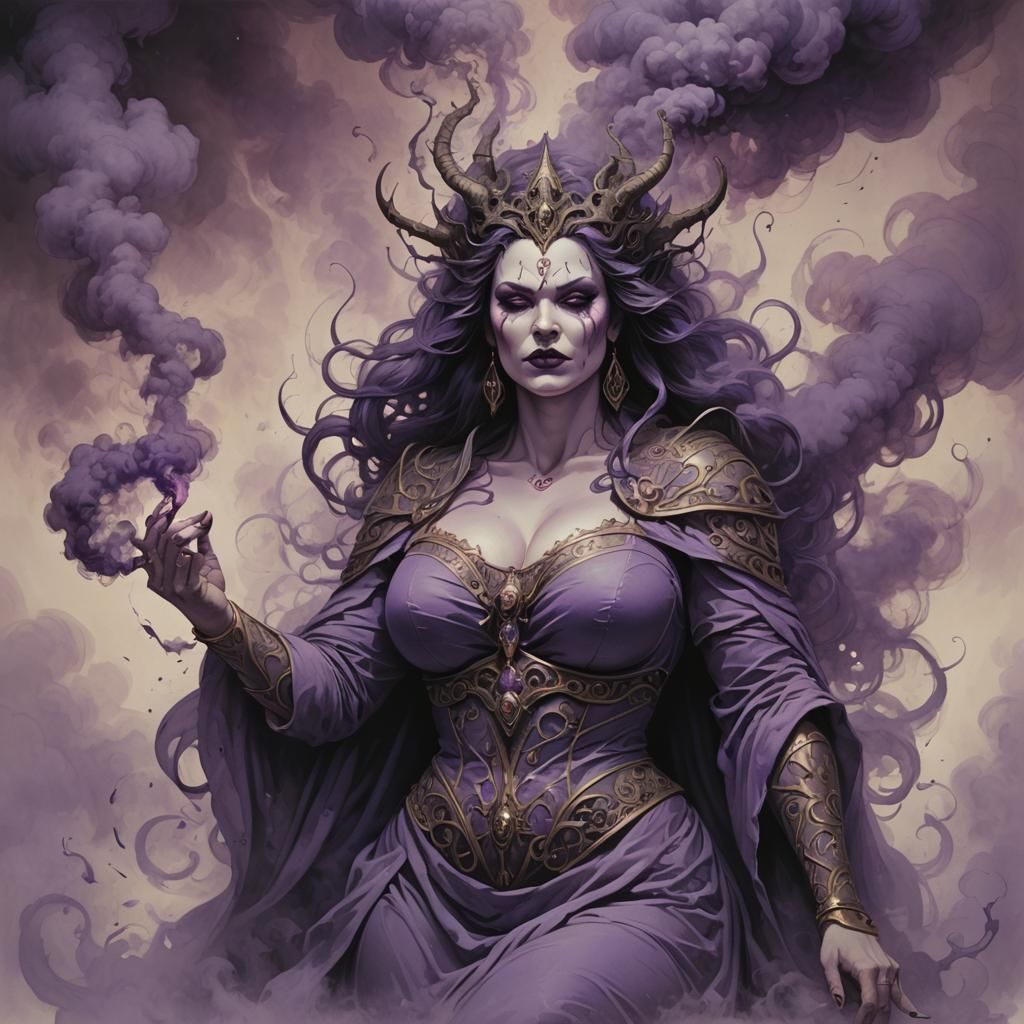 Sinister Smoke Goddess, Highly Detailed Artwork