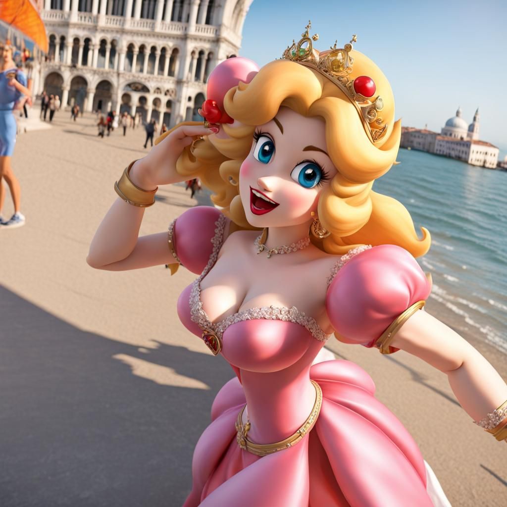 Princess Peach on a Realistic Venice Beach