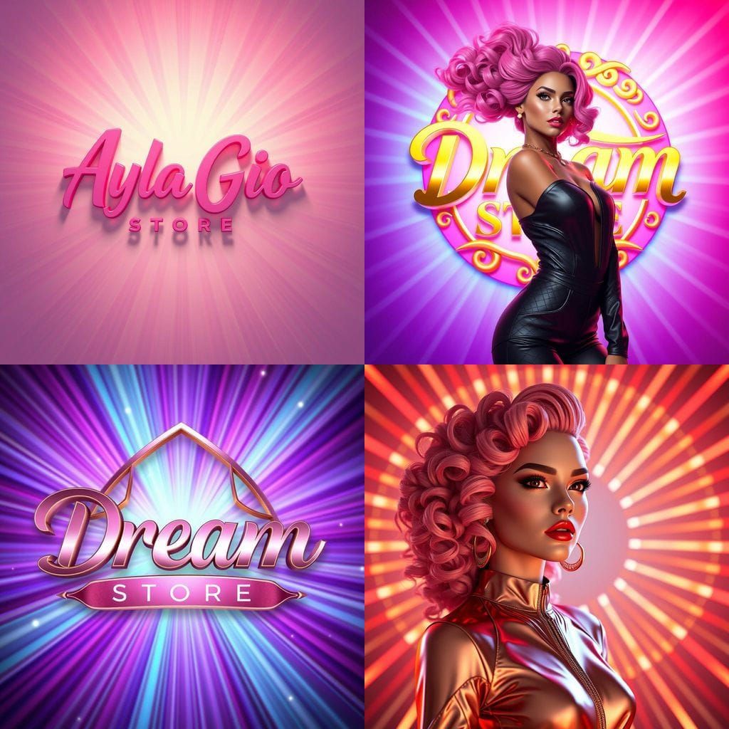 Luxurious Modern Logo in Vibrant Pink Dourado