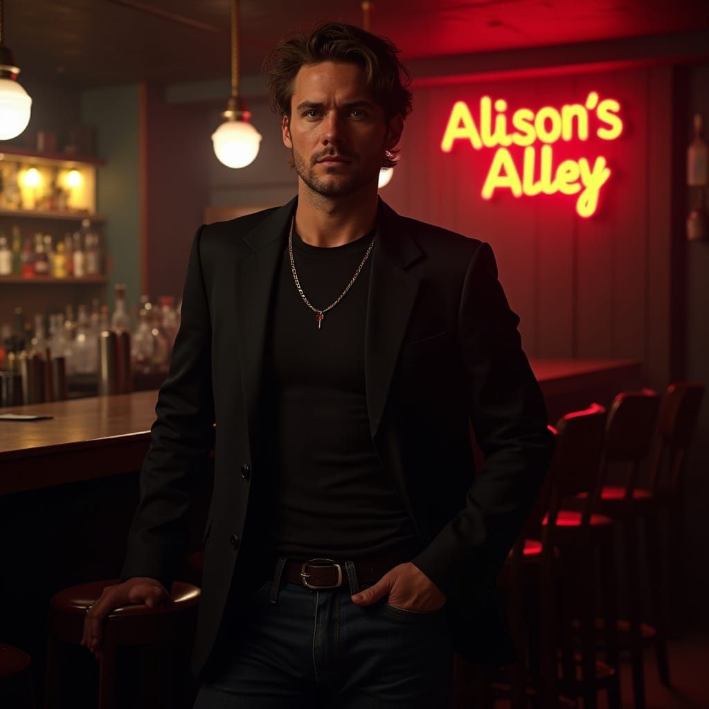 Man in Jazz Club Bar Scene