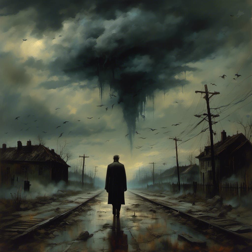 Macabre Horror Sky with Storm Clouds and Medicine