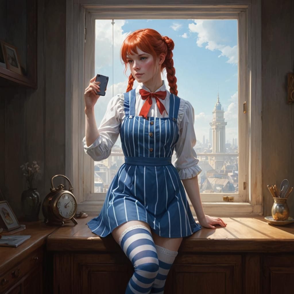 Wendy Thomas Portrait in Hyperdetailed Art Nouveau Style