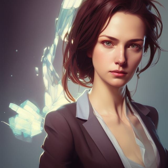 Detailed Portrait of a Lawyer in Art Nouveau Style