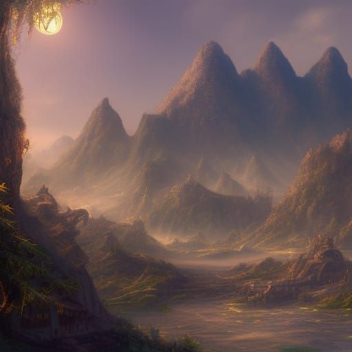 Egyptian Fantasy Concept Art in Matte Painting Style