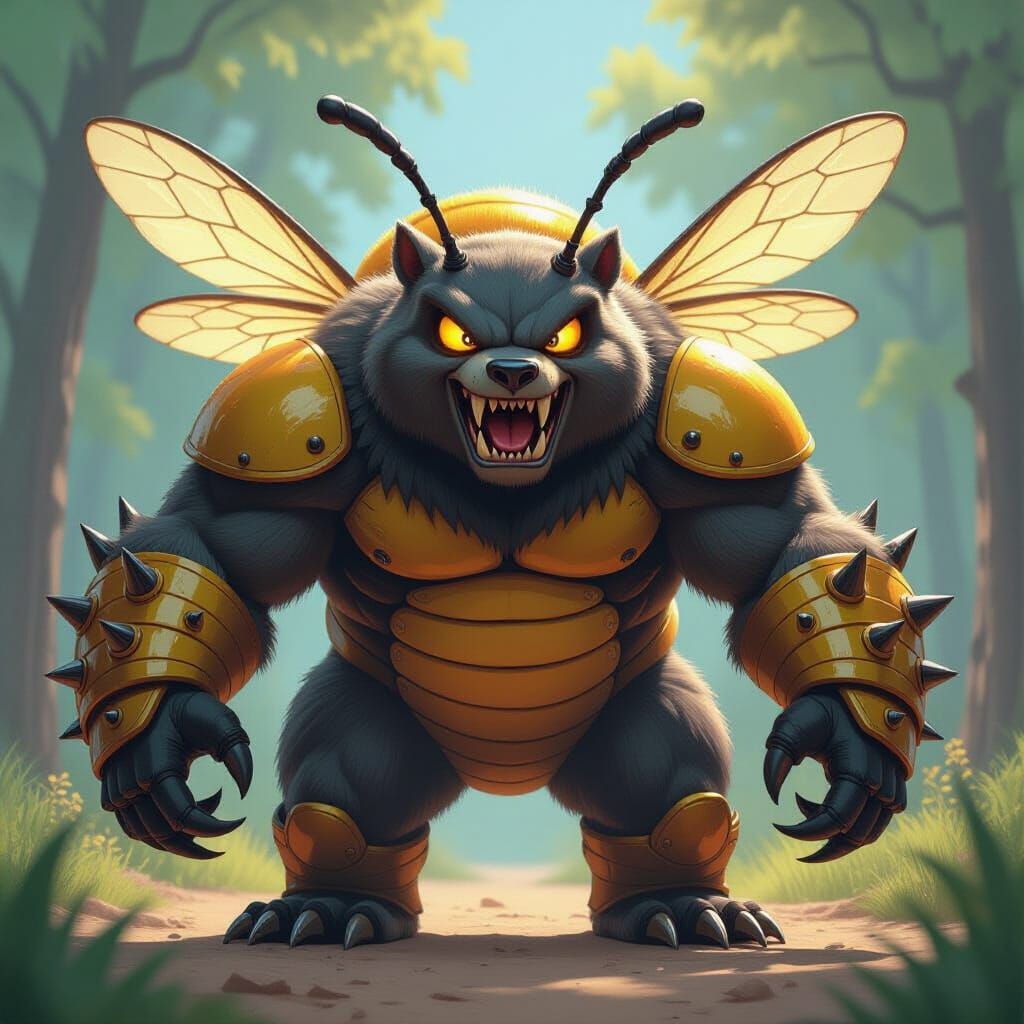 Gargantuan Crystal Bug-Bear with Beehive and Wings