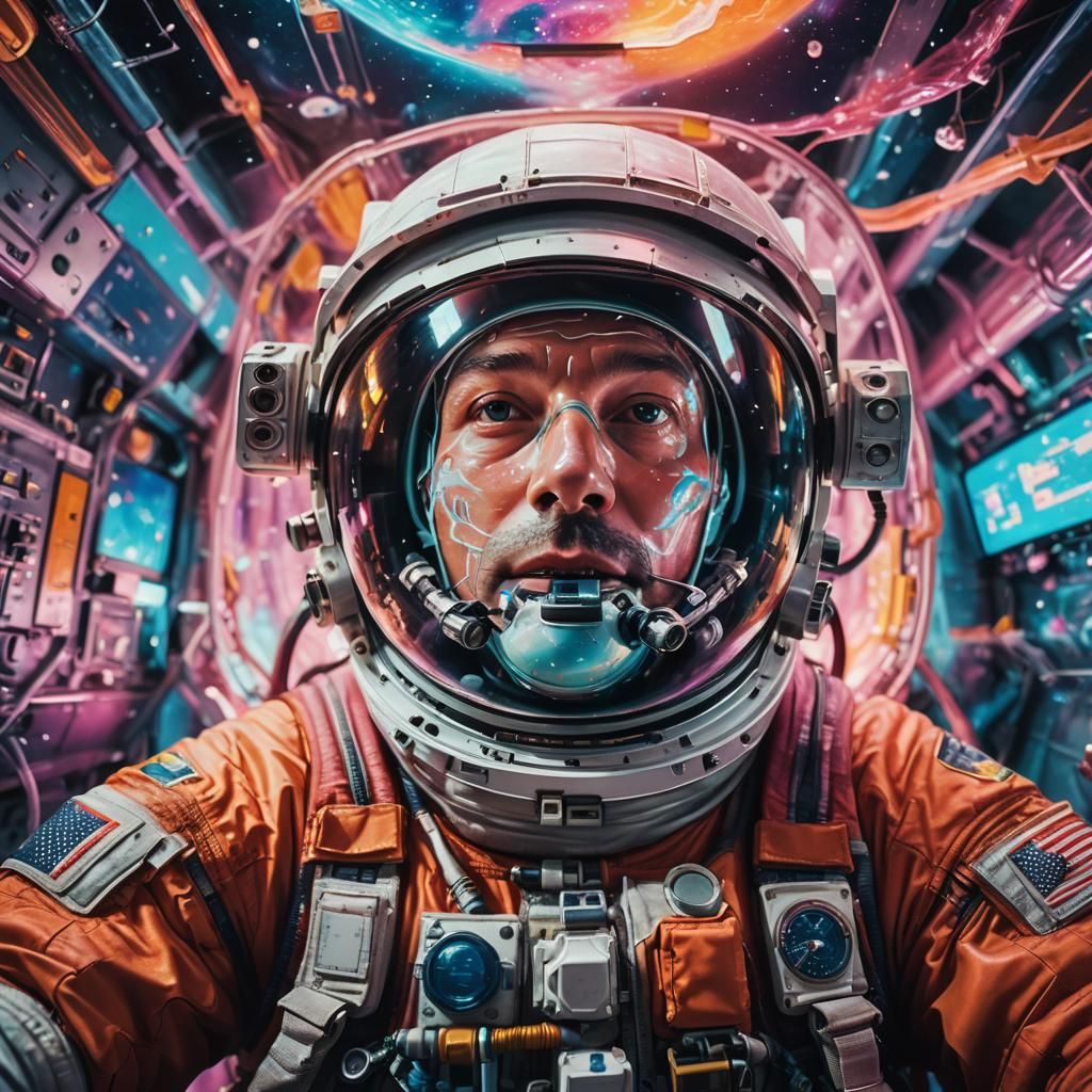 Astronaut's Dreamlike Space Station Medical Exam