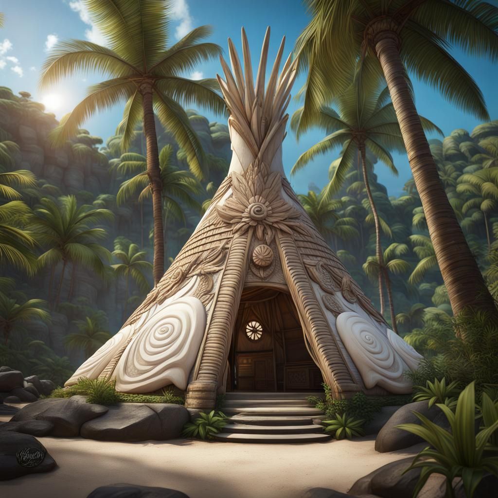 Seashell Villa in Tropical Jungle, Tongan Architecture
