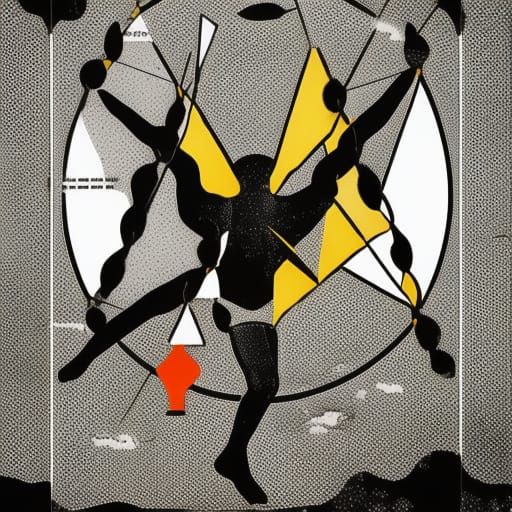 Daedalus and Icarus in Geometric Pop Art