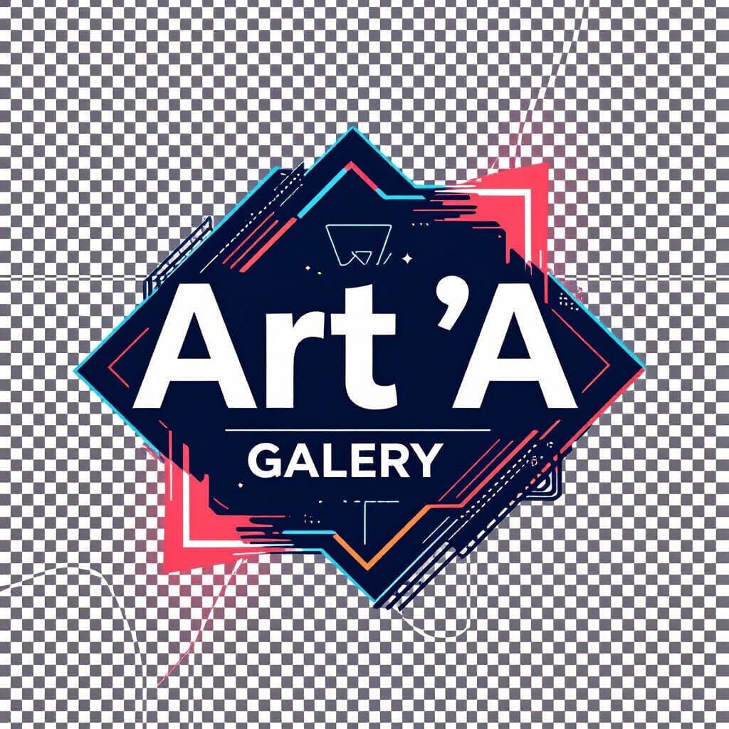 Elegant Art Gallery Logo with Synthwave Flair