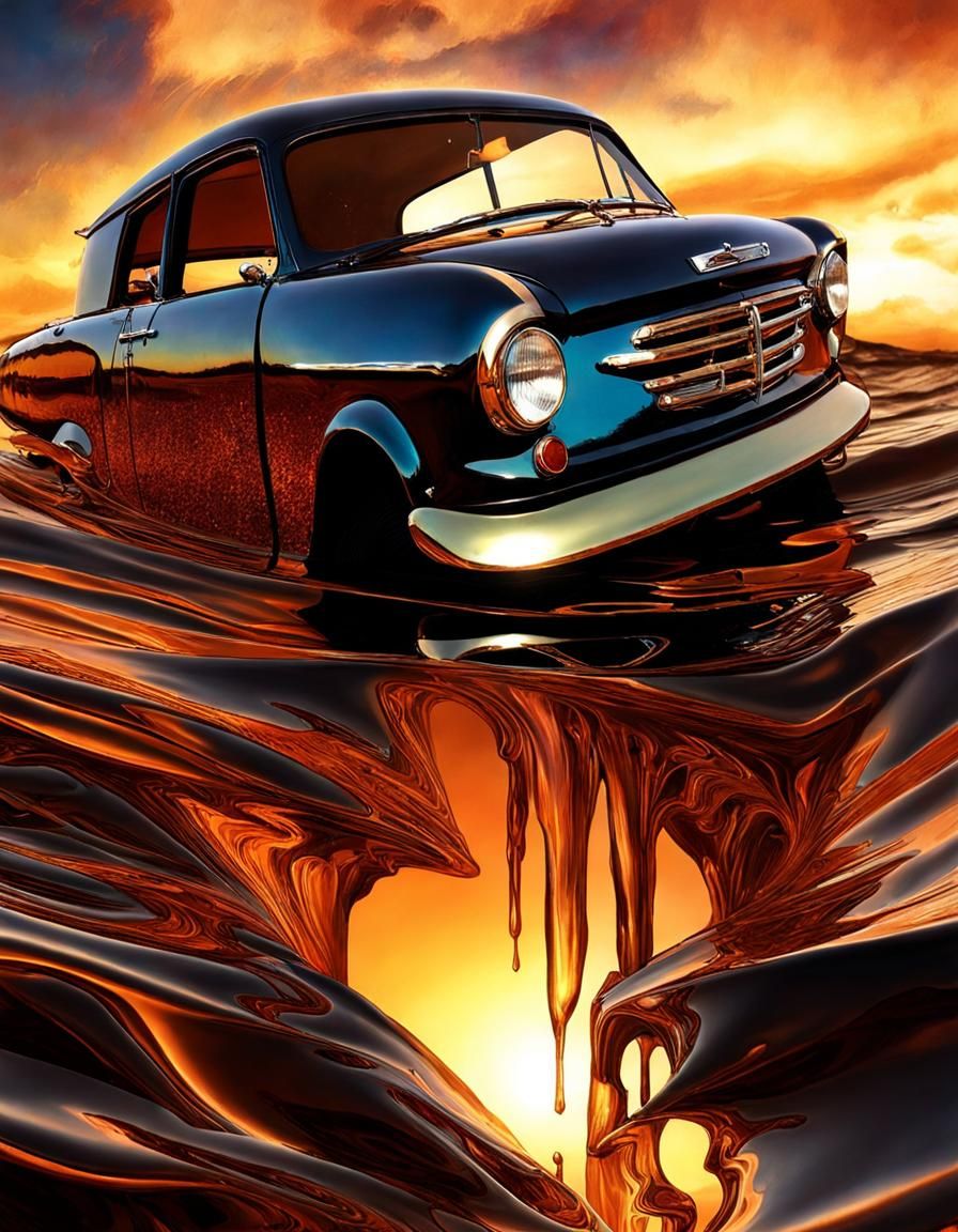 Surreal Muslinpunk Meltdown in Iridescent Landscape