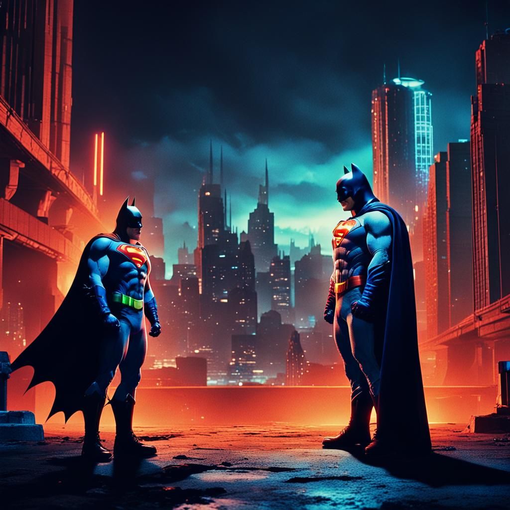 Batman Laughs as Superman Scolded, Sci-Fi Metropolis