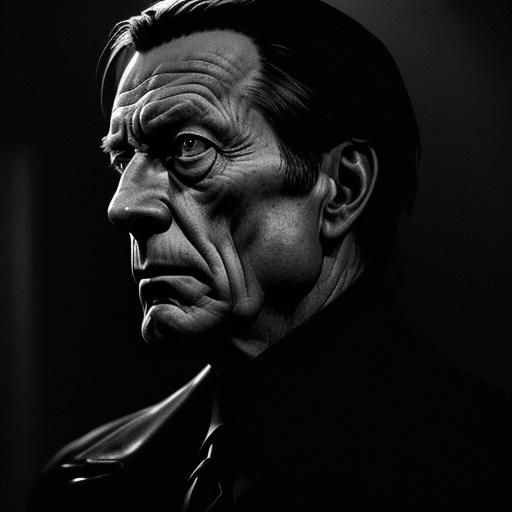 Intense Film Noir Portrait in Classic Hollywood Style