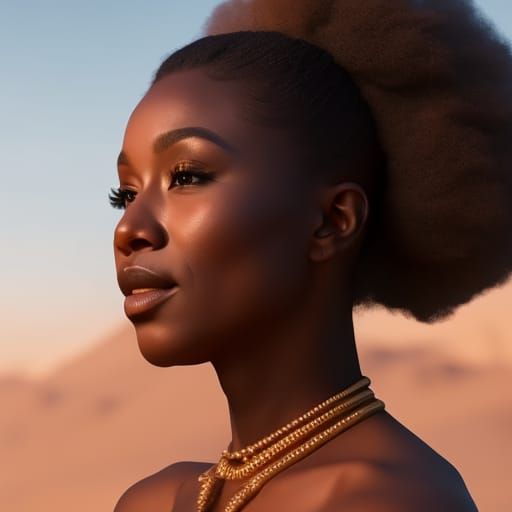 Detailed Matte Painting of African American Woman