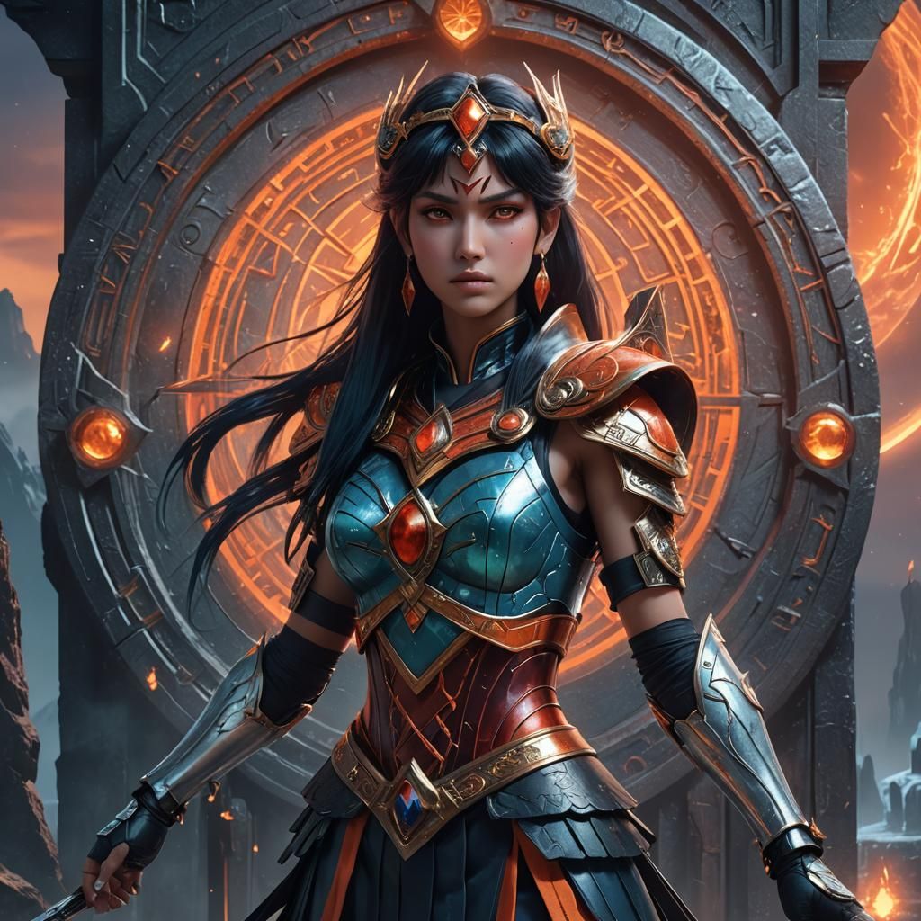 Sailor Pluto Guards Portal in Dark Fantasy Art