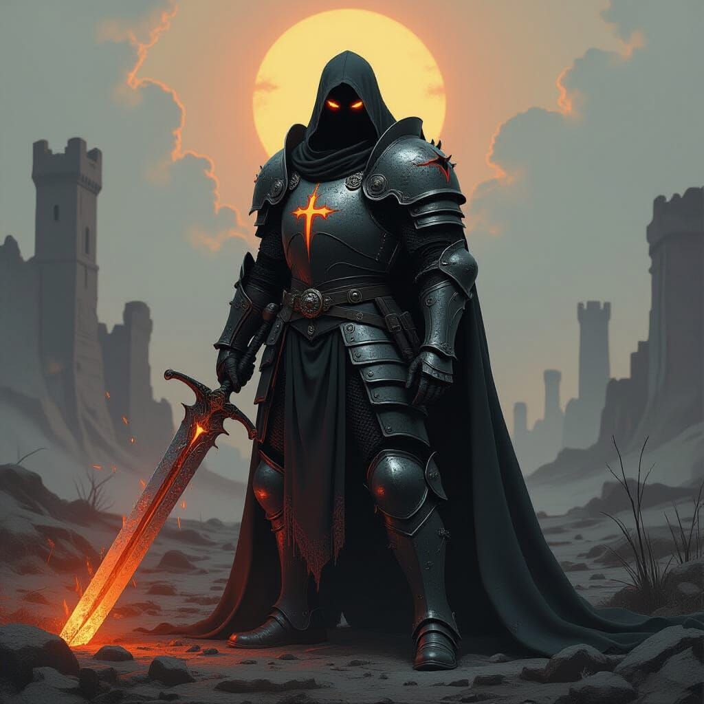 Fallen Knight in Avernus with Infernal Glow