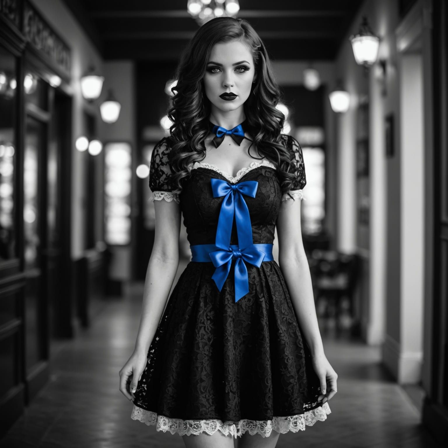 Gothic Bimbo in Elegant Black and White