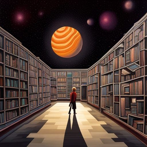 Planetary Vortex Inspired by Surrealist Painting