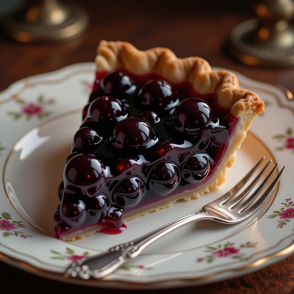 Hyperrealistic Cherry Pie with Glistening Cherries