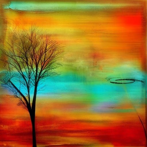 Warm Tones in Abstract Summer Mixed Media Art