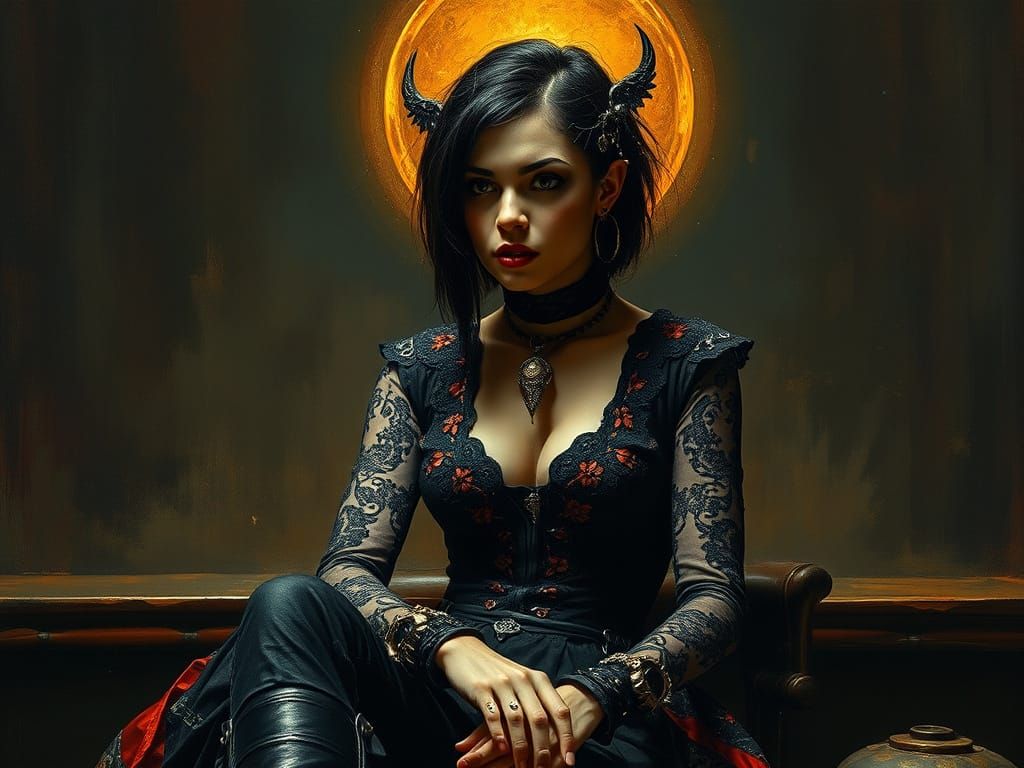 Gothic Punk Reimagining of The Lady of Shalott