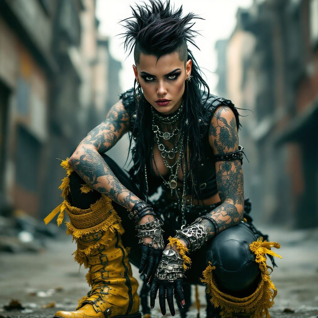 Punk Character with Post-Apocalyptic Style