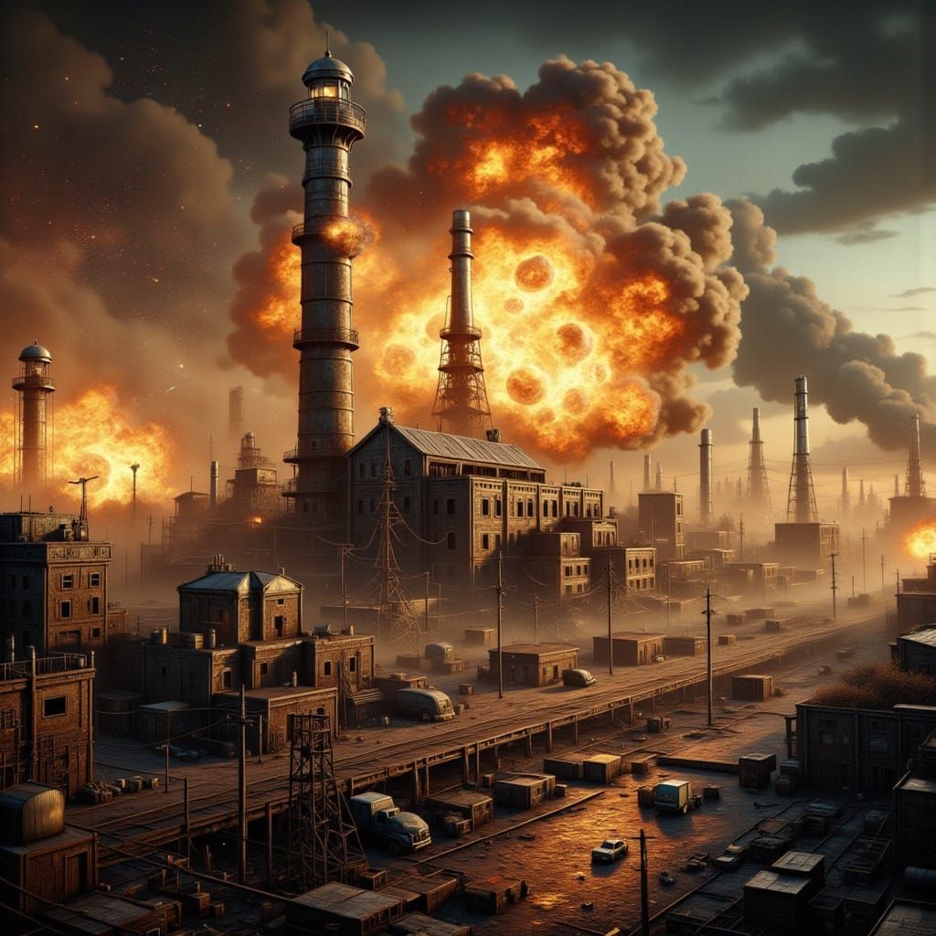 Dilapidated Munitions Factory Explodes in Fiery Inferno