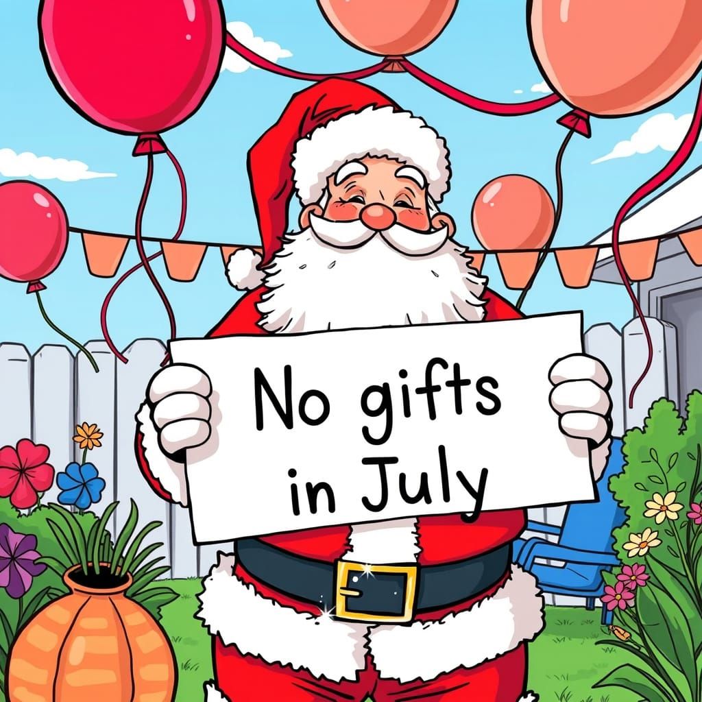 Santa Claus's Summer Prank: No Gifts in July