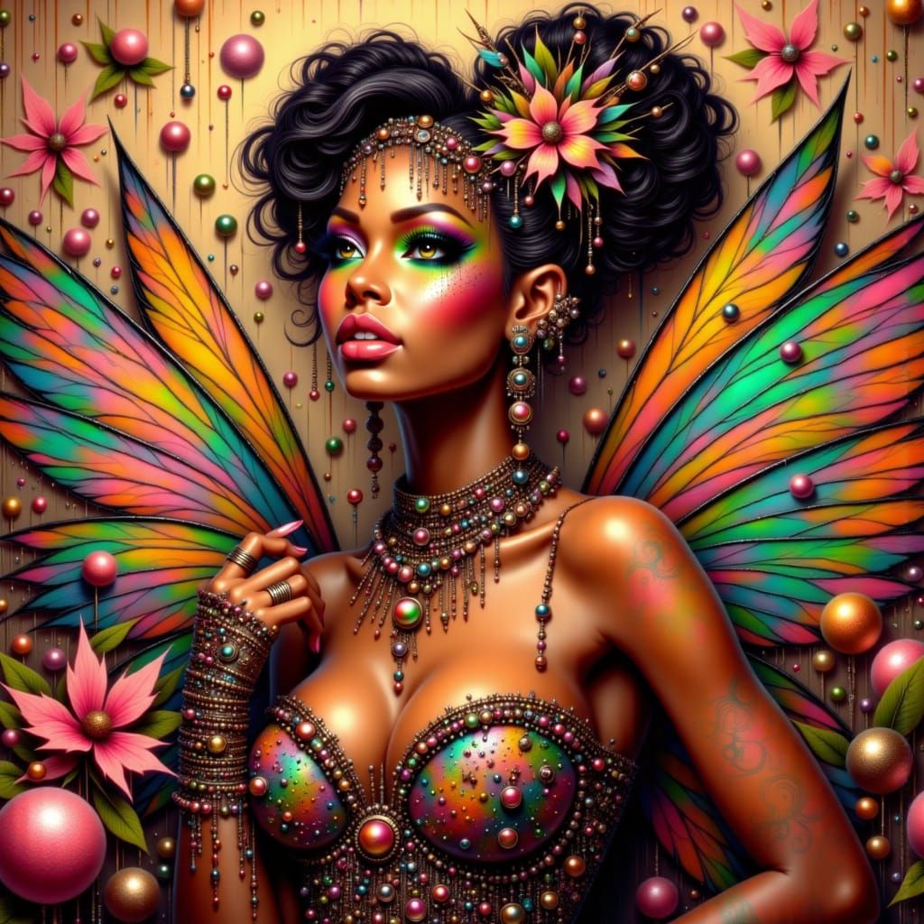 Josephine Baker in Sequin Fruit Costume, Art Deco Style