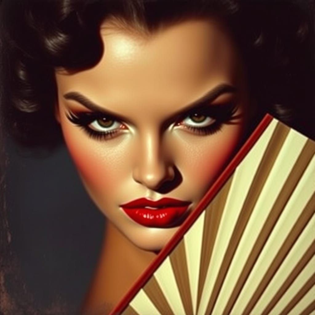 Vintage Glamour Goddess Reveals Mysterious Smile