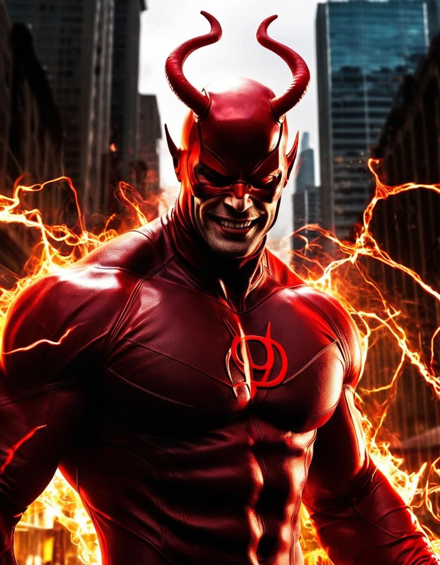 Demonic Daredevil with Twisted Horned Cowl