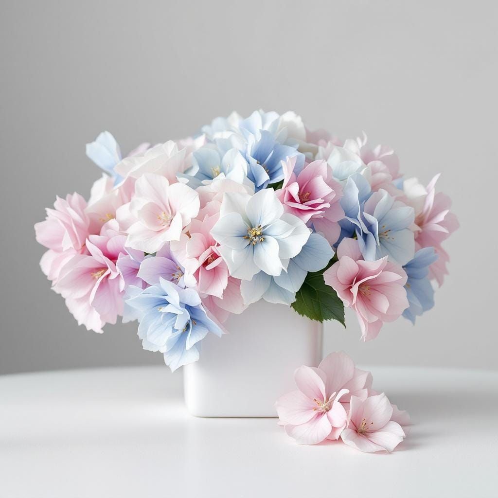 Hydrangea Bouquet in Soft Pastel Hues