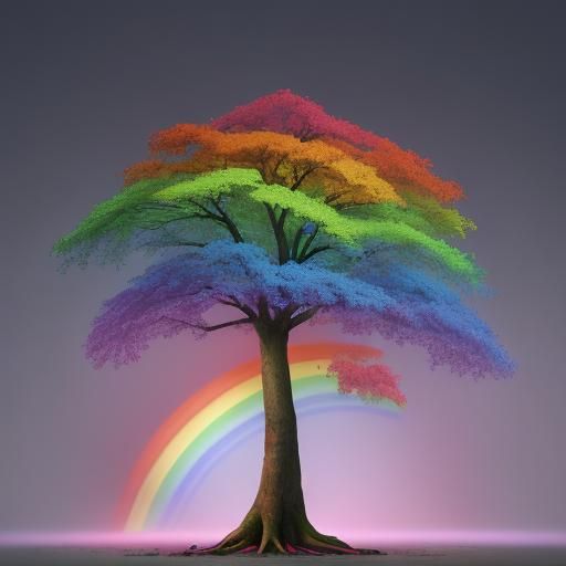 Rainbow Tree: AI Generated Art
