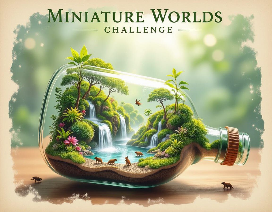 Miniature Ecosystem in a Bottle: Botanical Illustration