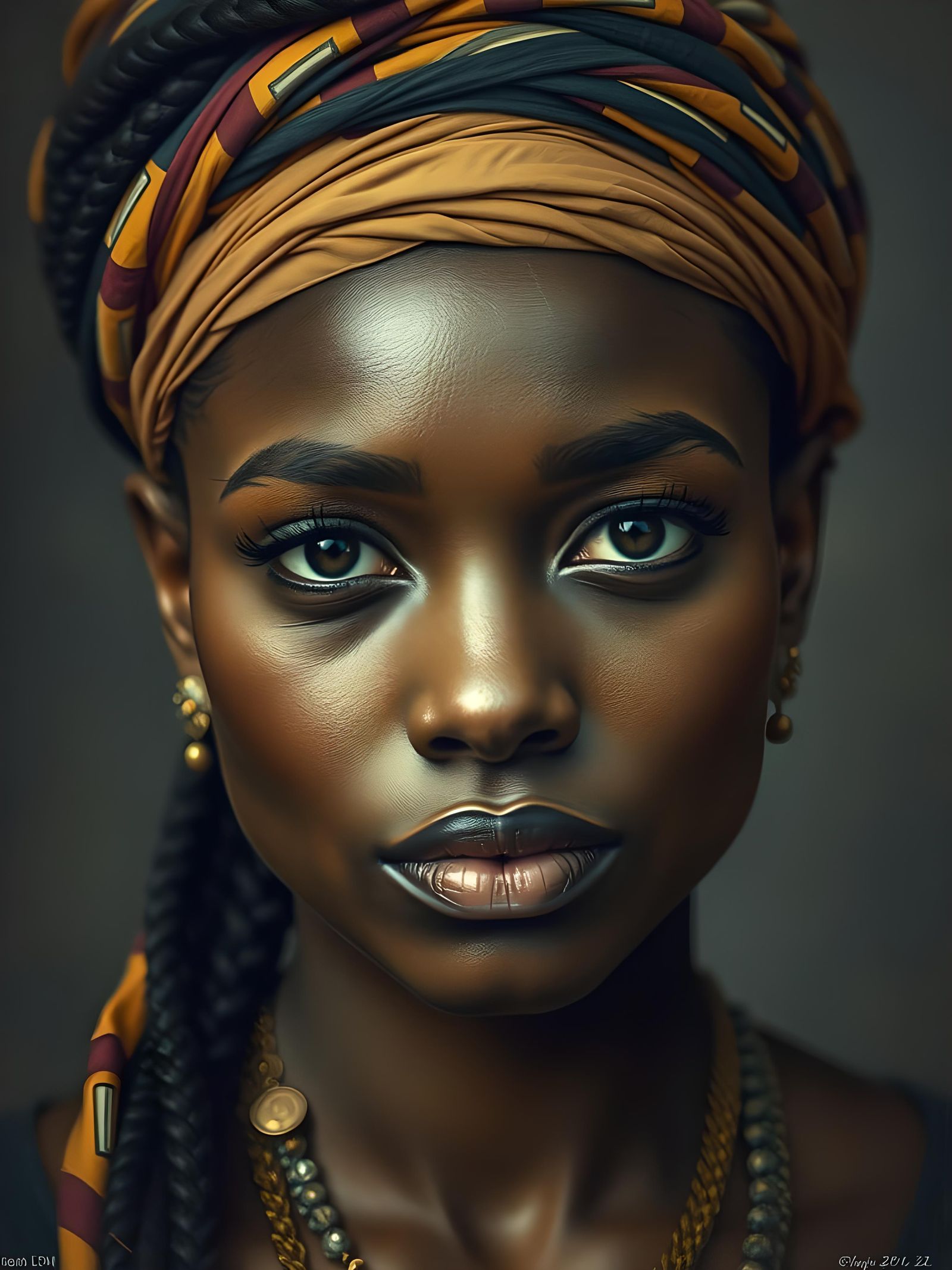 Photorealistic Portrait Inspired by African-American Art