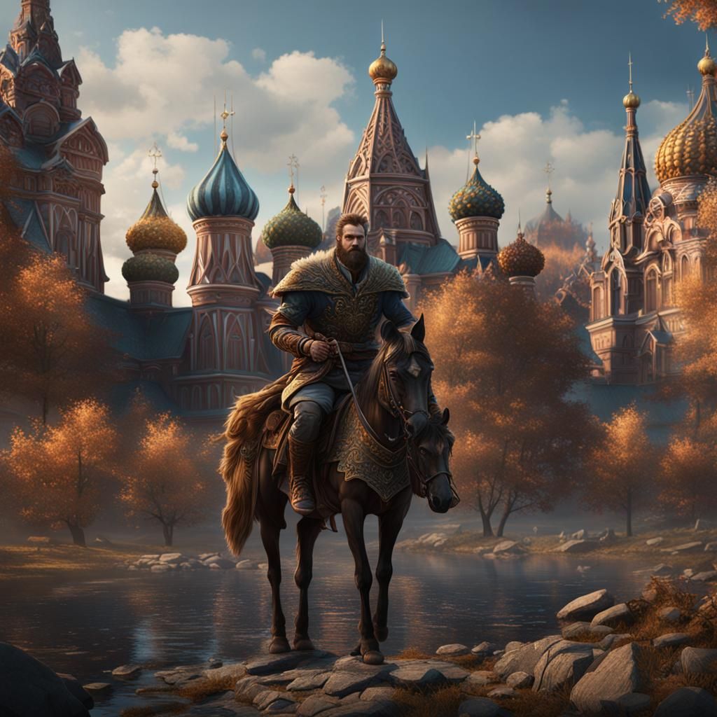 Detailed Matte Painting of a Russian Man