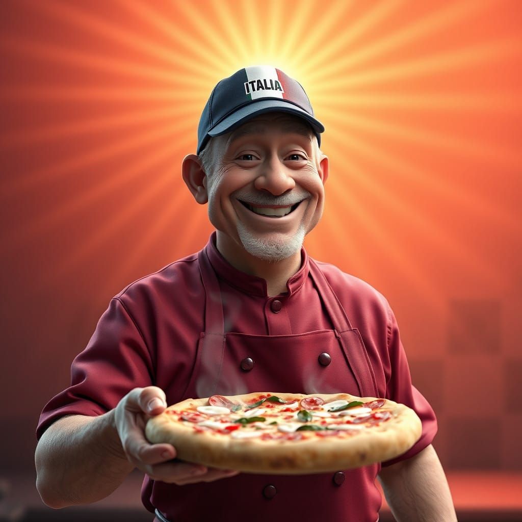 Jovial Pizzaiolo Showcases Perfect Pizza in Pixar-Inspired 3...