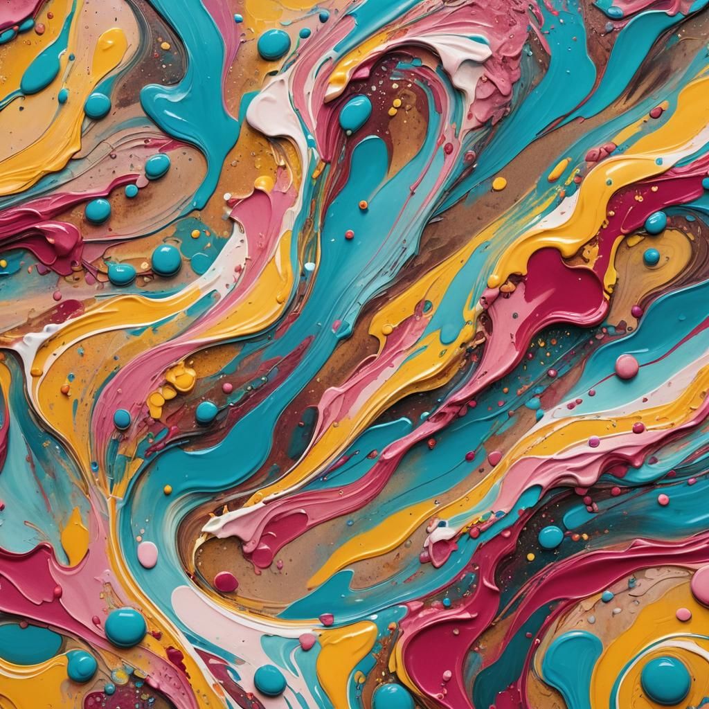 Candy-Colored Wave Revives Desert Landscape, Gouache Paintin...