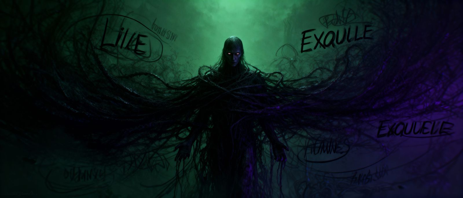 Dark Fantasy Art of Toxic Sin and Spiritual Decay