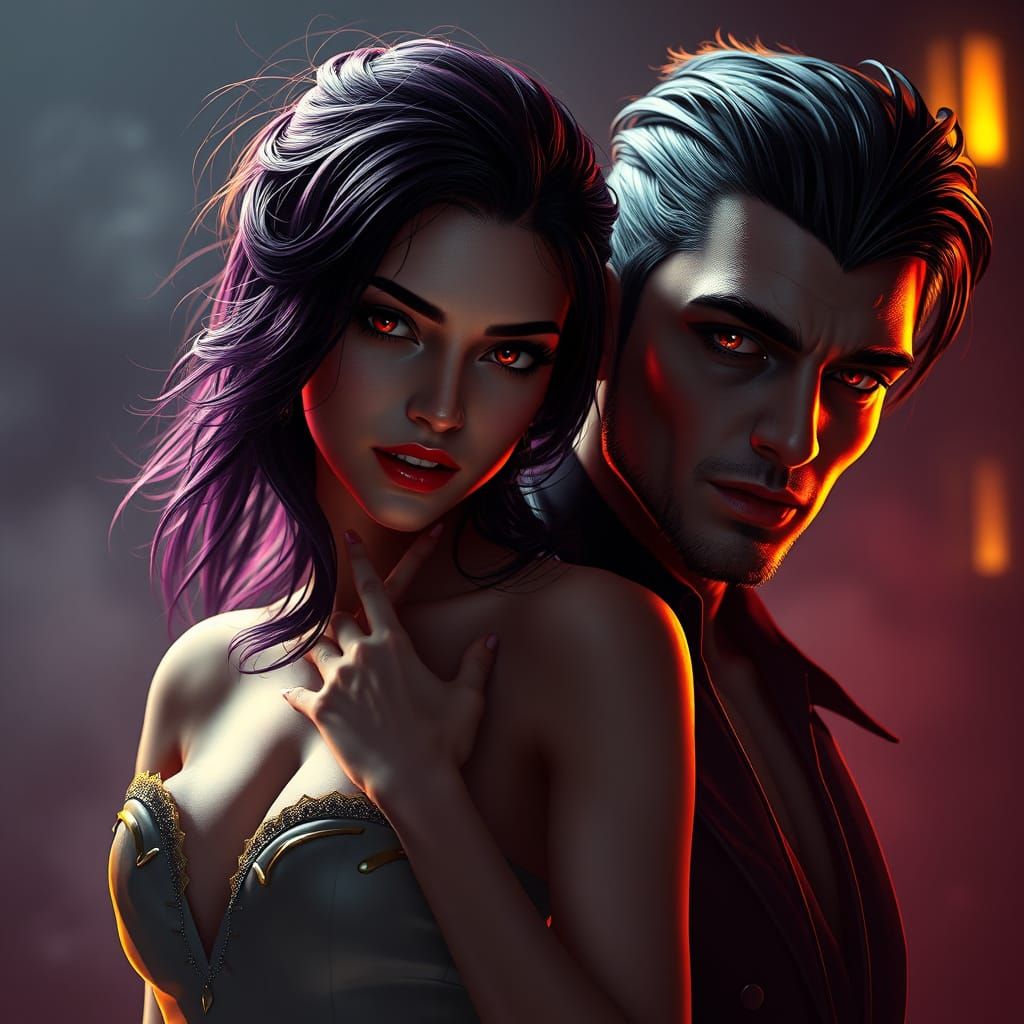 Ethereal Vampire Duo in Dark Fantasy