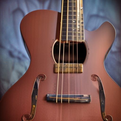 Hyperrealistic Guitar in Atmospheric Lighting